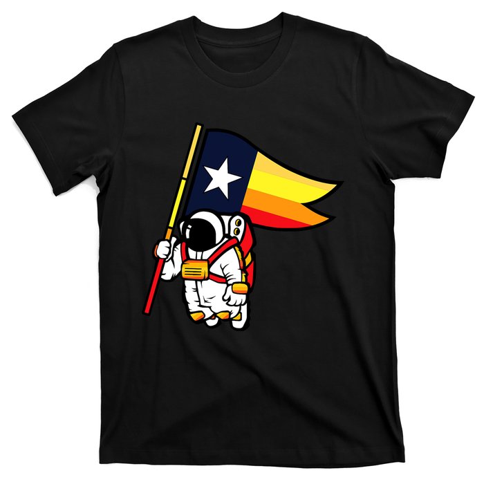 Houston Baseball Space City Astronaut Texas Flag T-Shirt