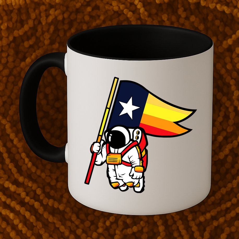 Houston Baseball Space City Astronaut Texas Flag Mug