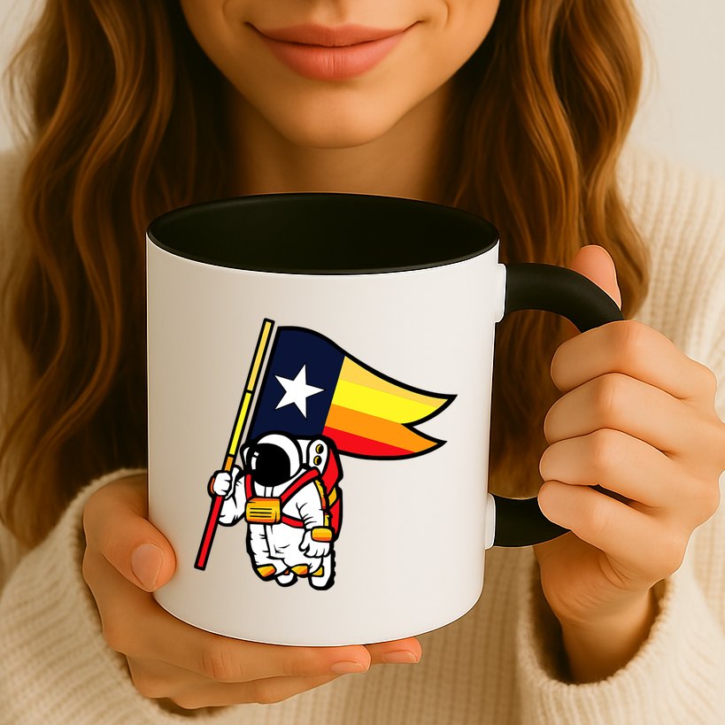 Houston Baseball Space City Astronaut Texas Flag Mug