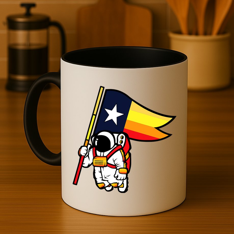 Houston Baseball Space City Astronaut Texas Flag Mug
