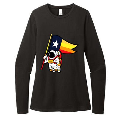 Houston Baseball Space City Astronaut Texas Flag Womens CVC Long Sleeve Shirt