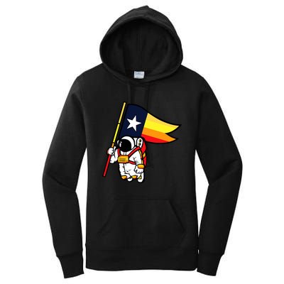 Houston Baseball Space City Astronaut Texas Flag Women's Pullover Hoodie