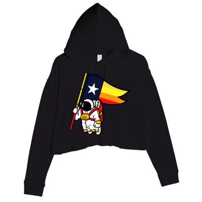 Houston Baseball Space City Astronaut Texas Flag Crop Fleece Hoodie