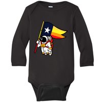 Houston Baseball Space City Astronaut Texas Flag Baby Long Sleeve Bodysuit