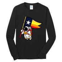 Houston Baseball Space City Astronaut Texas Flag Tall Long Sleeve T-Shirt