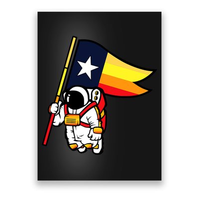Houston Baseball Space City Astronaut Texas Flag Poster