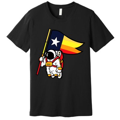 Houston Baseball Space City Astronaut Texas Flag Premium T-Shirt