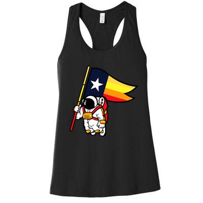 Houston Baseball Space City Astronaut Texas Flag Women's Racerback Tank