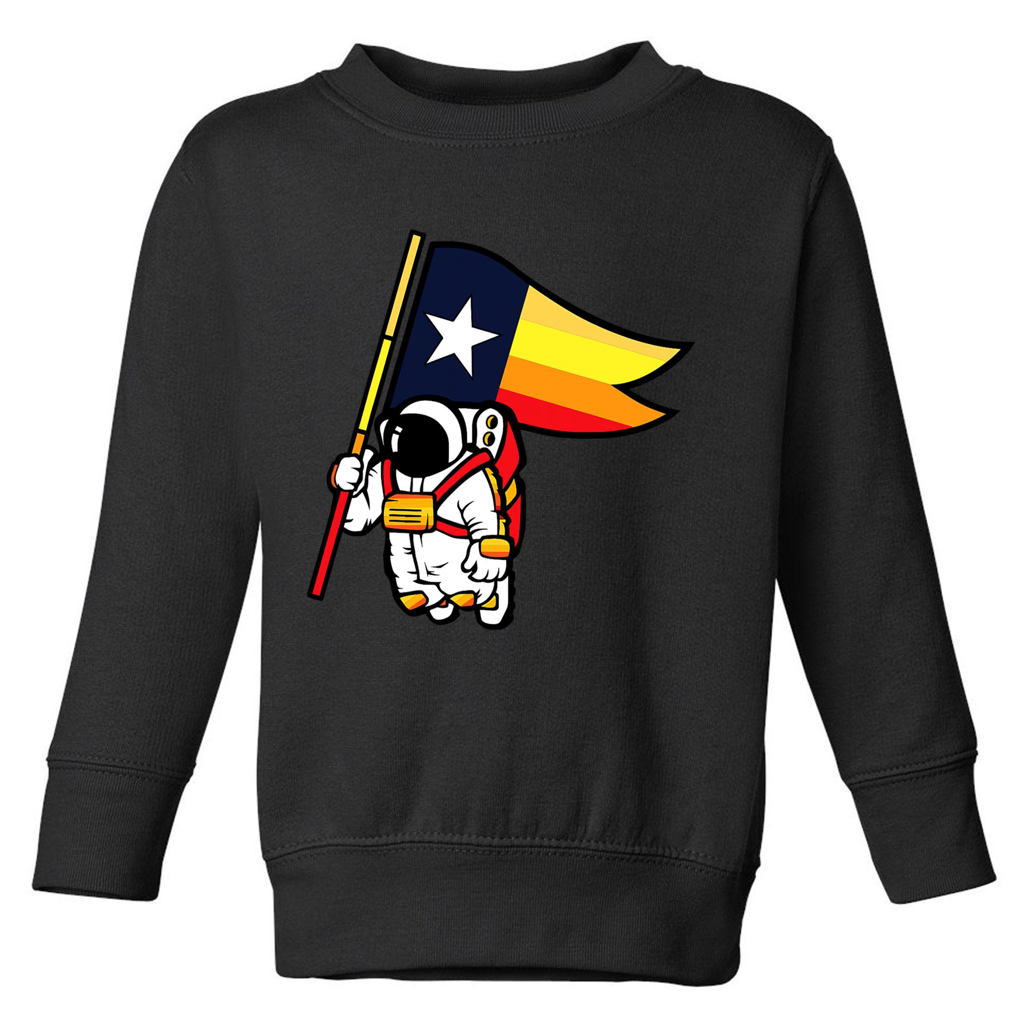 Houston Baseball Space City Astronaut Texas Flag Toddler Sweatshirt