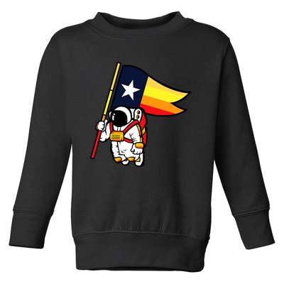 Houston Baseball Space City Astronaut Texas Flag Toddler Sweatshirt