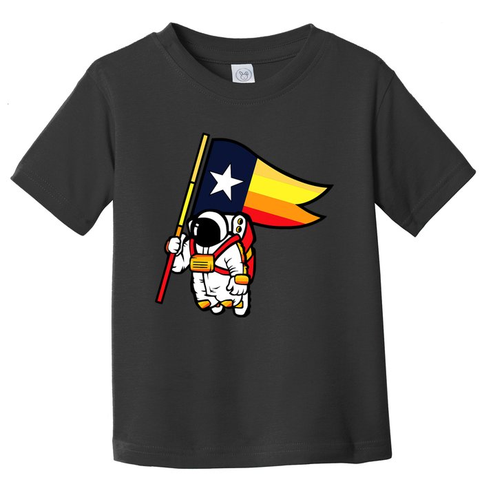 Houston Baseball Space City Astronaut Texas Flag Toddler T-Shirt