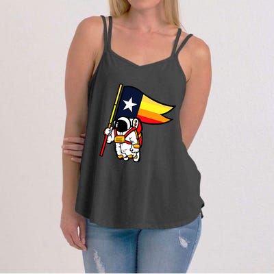 Houston Baseball Space City Astronaut Texas Flag Women's Strappy Tank