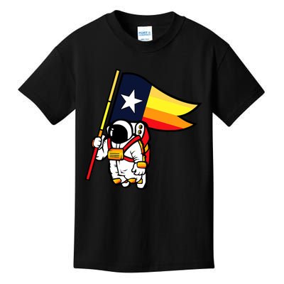 Houston Baseball Space City Astronaut Texas Flag Kids T-Shirt