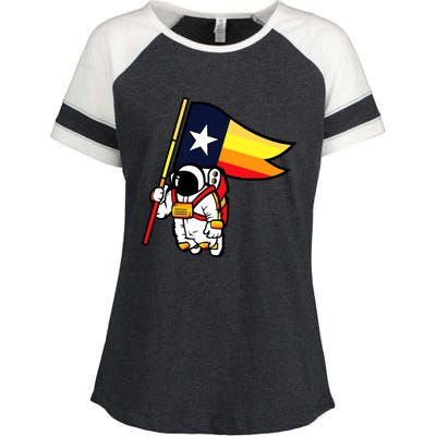 Houston Baseball Space City Astronaut Texas Flag Enza Ladies Jersey Colorblock Tee