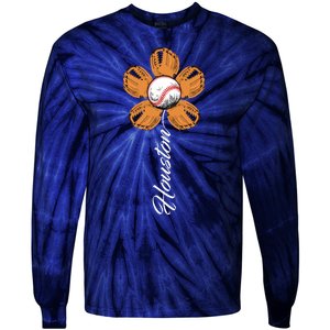 Houston Baseball Sunflower Tie-Dye Long Sleeve Shirt