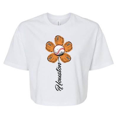 Houston Baseball Sunflower Bella+Canvas Jersey Crop Tee