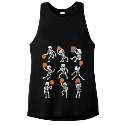 Halloween Basketball Skeletons Dunking Dribble Boy Ladies PosiCharge Tri-Blend Wicking Tank