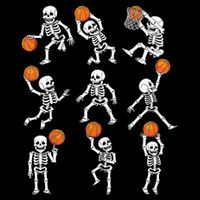 Halloween Basketball Skeletons Dunking Dribble Boy Sustainable Bucket Hat
