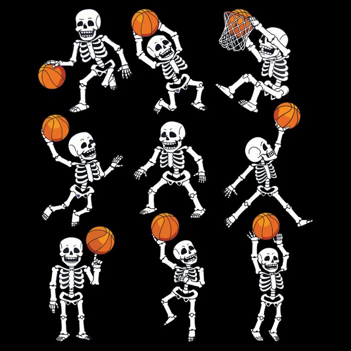 Halloween Basketball Skeletons Dunking Dribble Boy Sustainable Bucket Hat