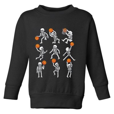 Halloween Basketball Skeletons Dunking Dribble Boy Toddler Sweatshirt