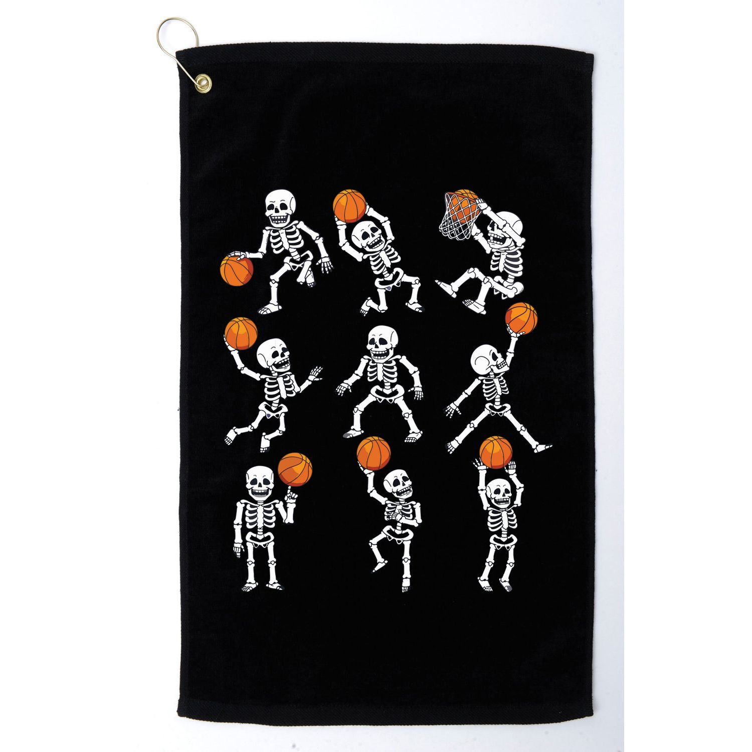 Halloween Basketball Skeletons Dunking Dribble Boy Golf Towel