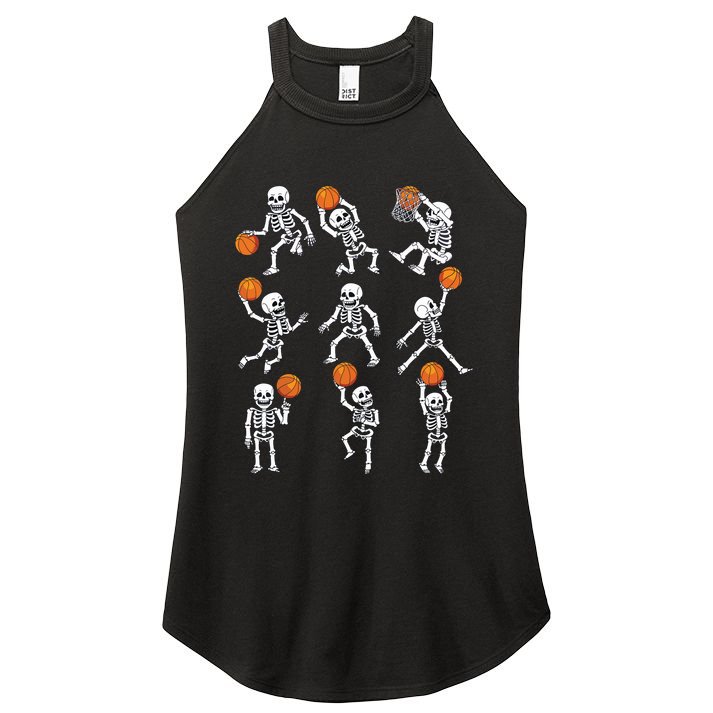 Halloween Basketball Skeletons Dunking Dribble Boy Women's Perfect Tri Rocker Tank