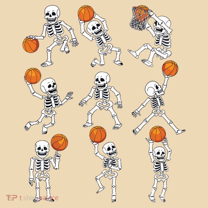Halloween Basketball Skeletons Dunking Dribble Boy Drawstring Bag