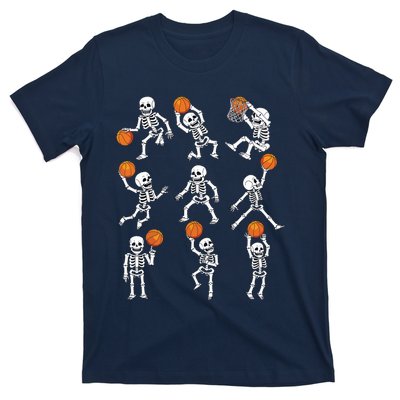 Halloween Basketball Skeletons Dunking Dribble Boy T-Shirt