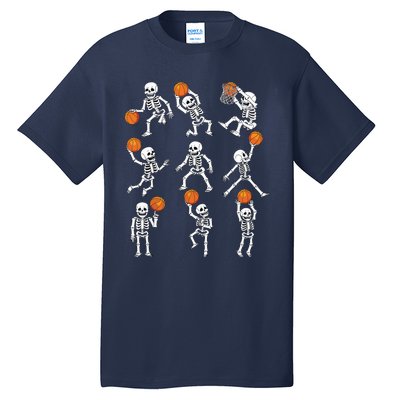 Halloween Basketball Skeletons Dunking Dribble Boy Tall T-Shirt