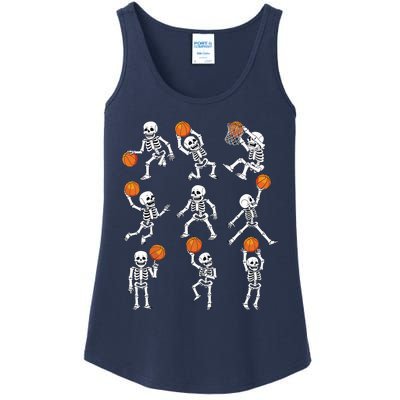 Halloween Basketball Skeletons Dunking Dribble Boy Ladies Essential Tank