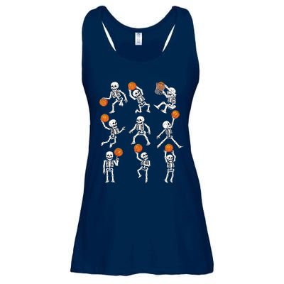 Halloween Basketball Skeletons Dunking Dribble Boy Ladies Essential Flowy Tank