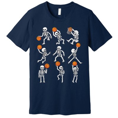 Halloween Basketball Skeletons Dunking Dribble Boy Premium T-Shirt