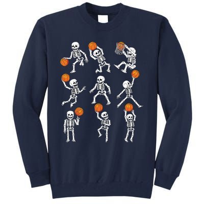 Halloween Basketball Skeletons Dunking Dribble Boy Tall Sweatshirt