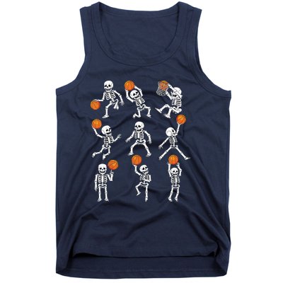 Halloween Basketball Skeletons Dunking Dribble Boy Tank Top