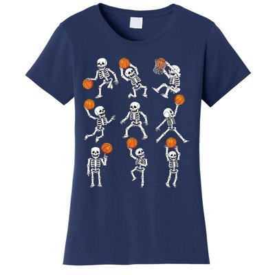 Halloween Basketball Skeletons Dunking Dribble Boy Women's T-Shirt