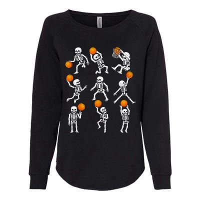 Halloween Basketball Skeletons Dunking Dribble Womens California Wash Sweatshirt