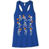 Halloween Basketball Skeletons Dunking Dribble Women's Racerback Tank