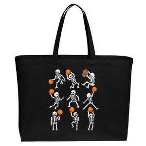 Halloween Basketball Skeletons Dunking Dribble Cotton Canvas Jumbo Tote