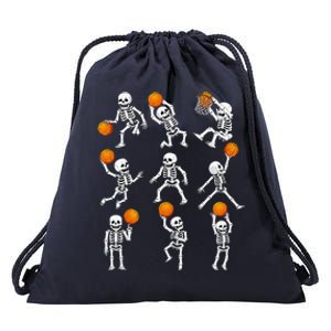 Halloween Basketball Skeletons Dunking Dribble Drawstring Bag