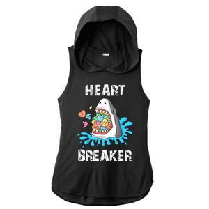 Heart Breaker Shark Funny Valentines Day Ladies PosiCharge Tri-Blend Wicking Draft Hoodie Tank