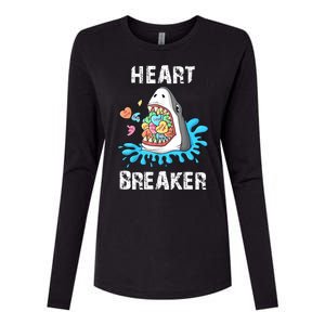 Heart Breaker Shark Funny Valentines Day Womens Cotton Relaxed Long Sleeve T-Shirt