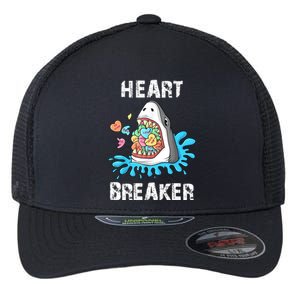 Heart Breaker Shark Funny Valentines Day Flexfit Unipanel Trucker Cap