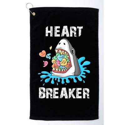 Heart Breaker Shark Funny Valentines Day Golf Towel