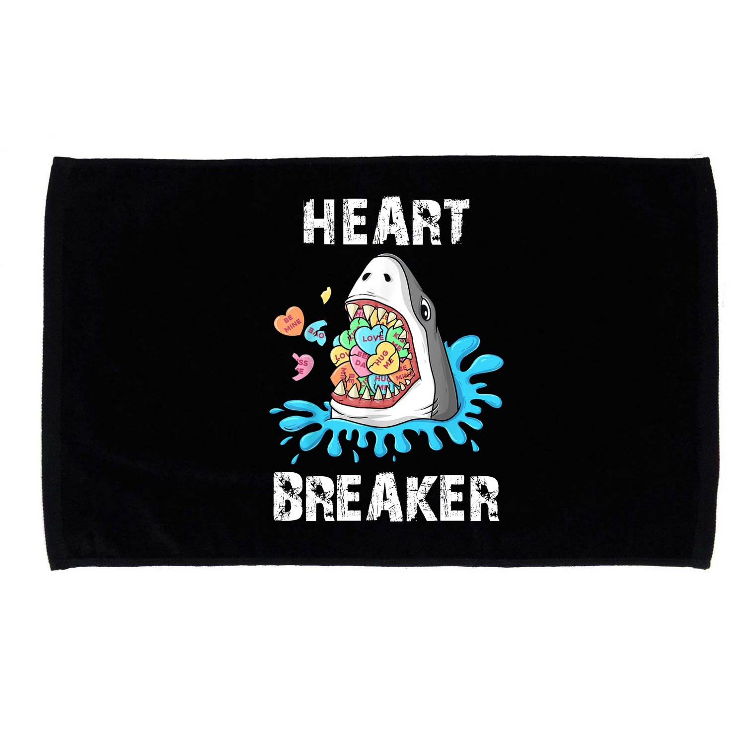 Heart Breaker Shark Funny Valentines Day Microfiber Hand Towel