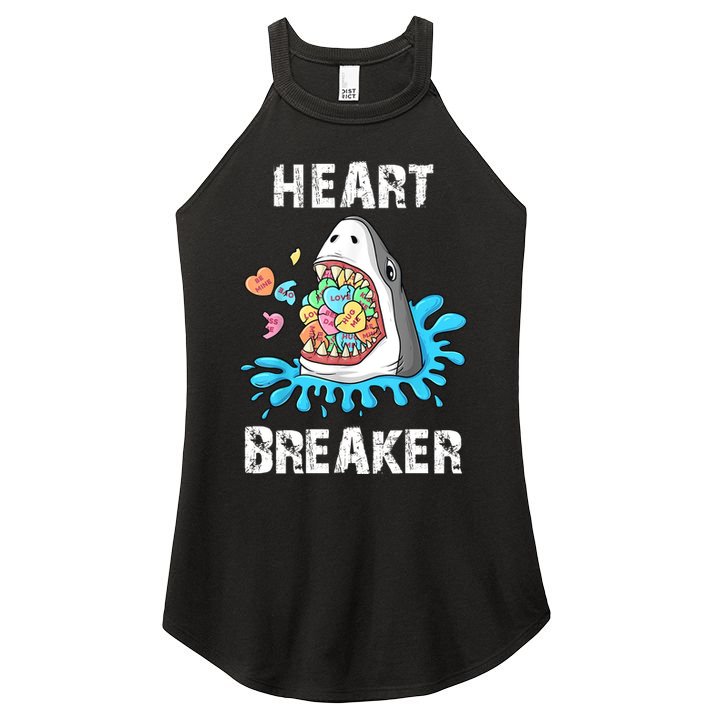 Heart Breaker Shark Funny Valentines Day Women's Perfect Tri Rocker Tank