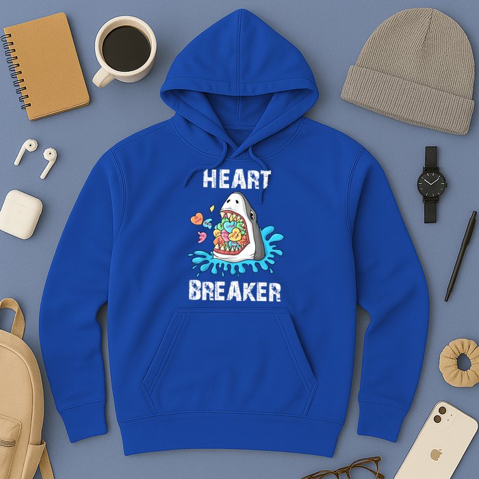 Heart Breaker Shark Funny Valentines Day Hoodie