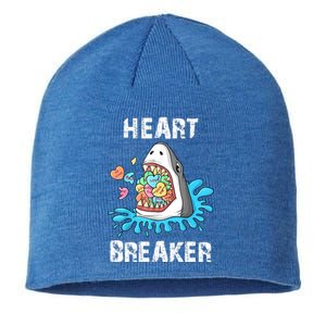 Heart Breaker Shark Funny Valentines Day Sustainable Beanie