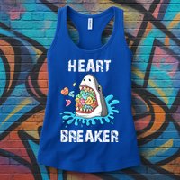 Heart Breaker Shark Funny Valentines Day Womens Tank Top