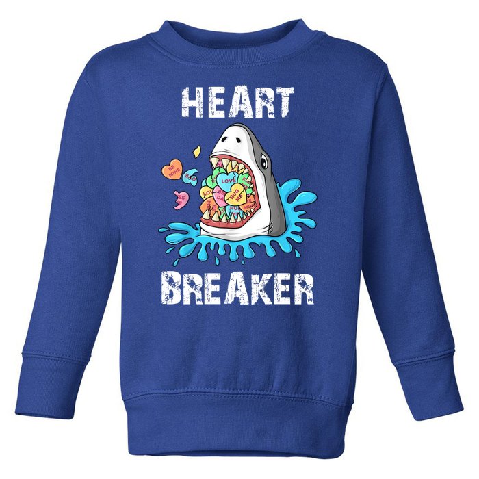 Heart Breaker Shark Funny Valentines Day Toddler Sweatshirt