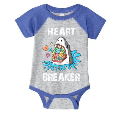 Heart Breaker Shark Funny Valentines Day Infant Baby Jersey Bodysuit